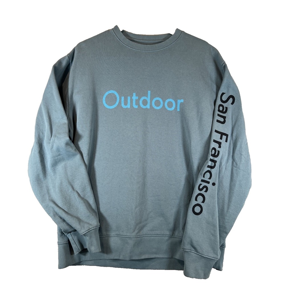 Outdoor Voices Sweatshirt Mens Small Fleece Pullover Crew Neck USA Made San Fran